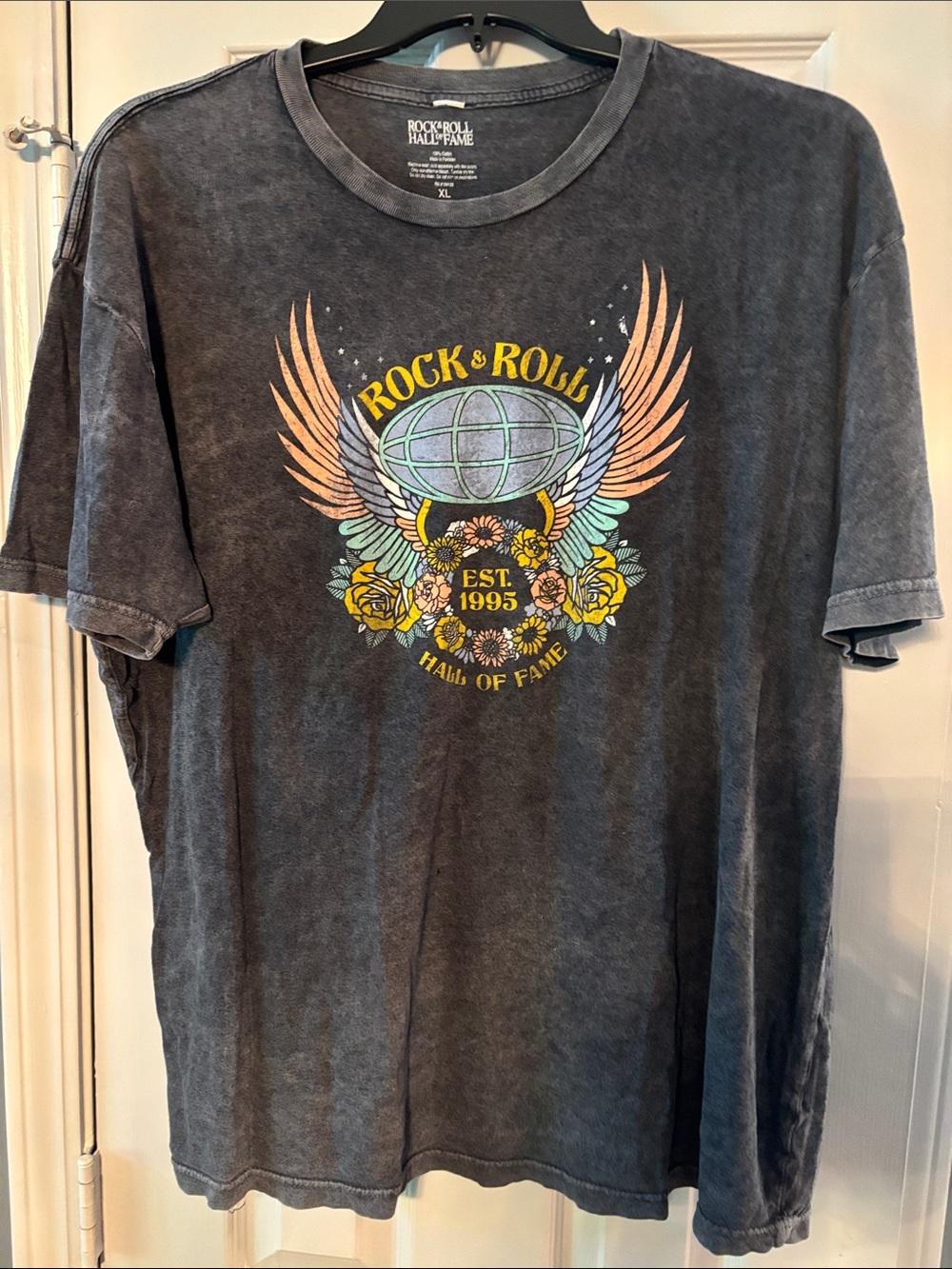 Rock & Roll Hall of Fame Stonewashed Black Tee